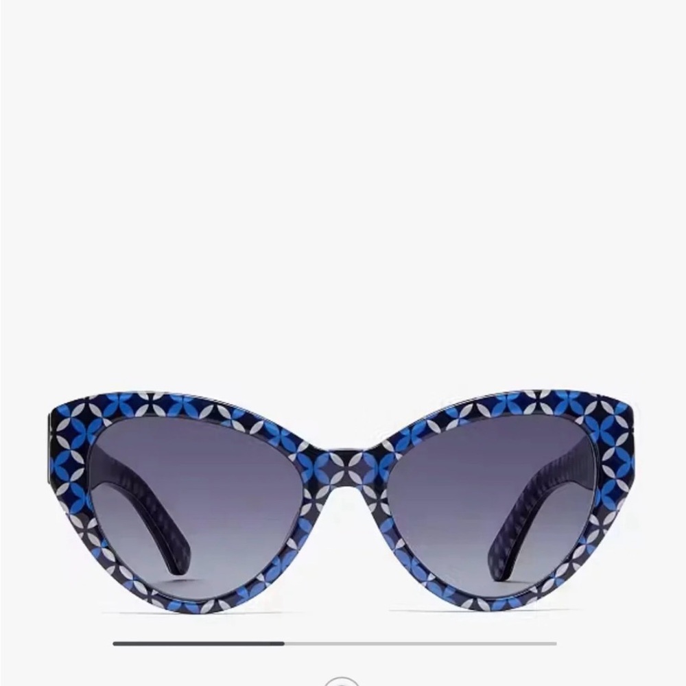 KATE SPADE PAISLEIGH/S S6F9O BLUE WHITE FLORAL Sunglasses 140MM CAT EYE GRADIENT - Picture 2 of 10